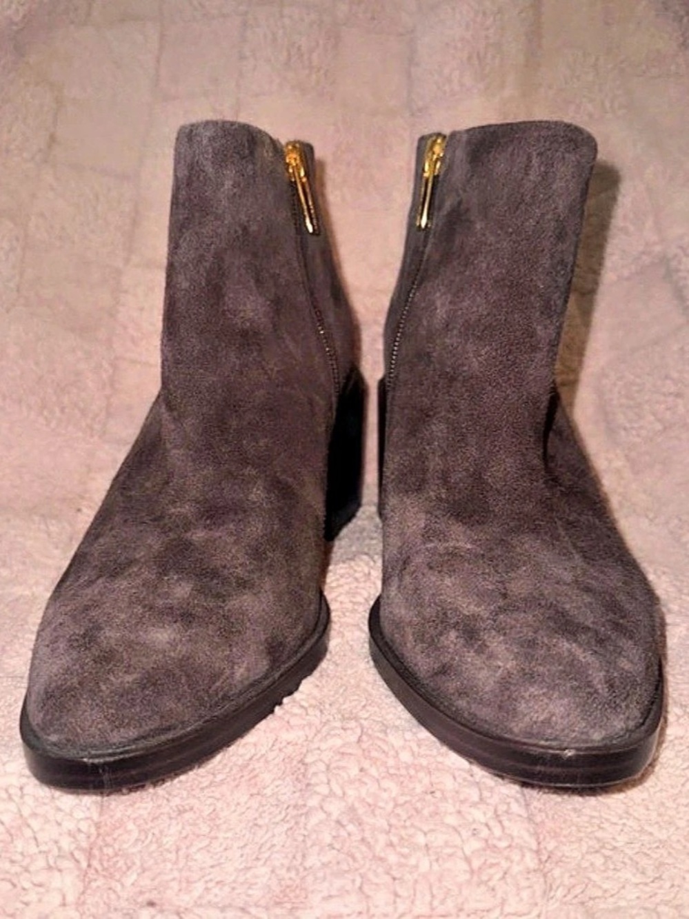Vince Camuto Suede-Look Heeled Ankle Boots in Brown